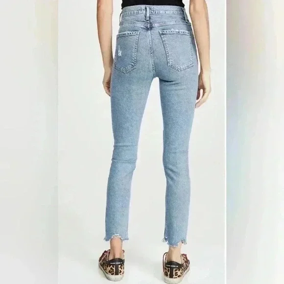 AGOLDE  REVOLVE - Nico High Rise Slim Fit Button Fly Distressed Size 27 - Picture 7 of 14